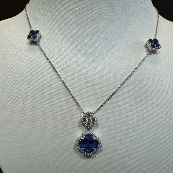 Blossom Sapphire Pendant Necklace - Picture 4 of 4